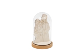 BELL JAR WITH HOLY FAMILY 9.3X15.8X1.2CM MDF