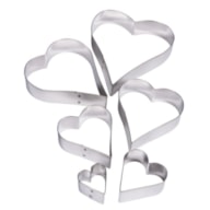 Heart-shaped cookie cutters f. deco, 3-10 cm, set 6pc RAYHER