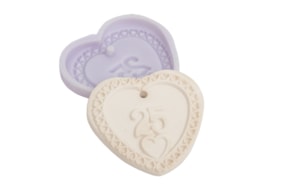 SILICONE MOULD HEART 25 YEARS 8.5X1CM MLD249