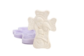 SILICONE MOULD CROSS NATIVITY FAMILY 9.5X7X1CM MLD241