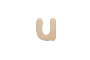LETRA U 2CM  MADEIRA