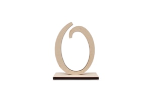 NUMERO 0 C/BASE 7.6X10X0.5CM MDF