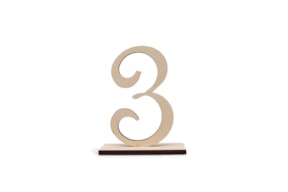 NUMERO 3 C/BASE 6.3X10X0.5CM MDF