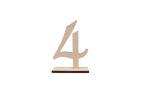 NUMERO 4  C/BASE7.3X10X0.5CM MDF