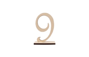 NUMERO 9 C/BASE 6.2X10X0.5CM MDF