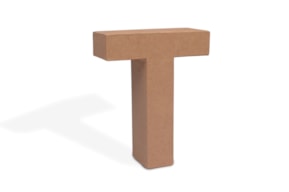LETTER T PAPIER MACHE 17.5X5.5CM  08793.00.20