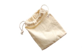 SET 4 BOLSAS 15X20.5CM TECIDO CRU C/CORDEL