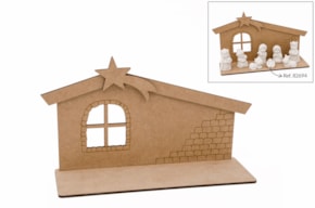 CASA P/PRESEPIO 26X13X0.3CM DM C/BASE 23.4X7.9X0.3CM DM