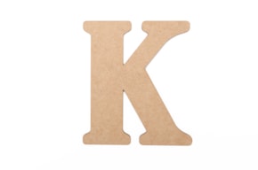 SET 6 LETTERS K 13.7X0.3CM MDF