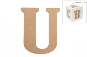 SET 6 LETTERS U 13.7X0.3CM MDF