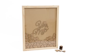 FRAME 45X55X1.8CM W/GLASS + YOU&ME + 100 HEARTS 4X4CM