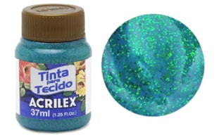 PINTURA TELA GLITTER 37ML VERDE ESMERALDA 05040213 ACRILEX