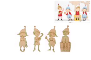 SET 4 ELFOS 16X0.3CM DM