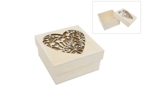 BOX W/LACED HEART 16X16X8CM