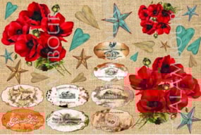 RICE PAPER 35X50CM FLORAL 2390-776
