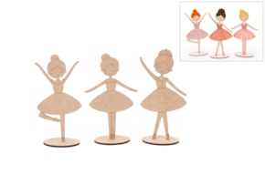 SET 3 BAILARINES 25X0.5CM MDF C/BASE
