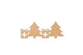 SET 6 APLICACIONES ÁRBOL DE NAVIDAD 15.5X6X0.3CM DM