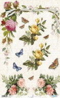 RICE PAPER 54X33CM FLOWERS AND LETTERS PFY-1875
