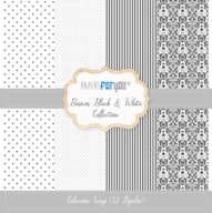 BLOC 12 PAPELES SCRAP 30.5X30.5CM BLACK & WHITE PFY-1394