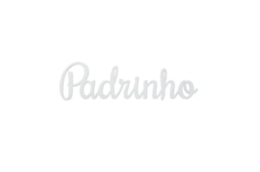 SET 12 PALAVRAS PADRINHO 10.6X3X0.3CM ACRILICO BRANCO