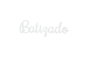SET 12 PALAVRAS BATIZADO 10.9X3X0.3CM ACRILICO BRANCO