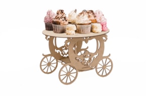 KIT COCHE CON BASE PARA TORTA 28X30X21.5X0.3CM MDF