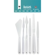 SET 6 WHITE SPATULE PLASTIC 18CM