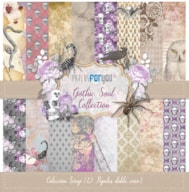 COLECCION 12 PAPELES SCRAP 30.5X30.5CM GOTHIC SOUL PFY-1686