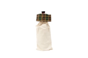 SACO GARRAFA DO VINHO 16X36CM XADREZ VERDE  694N