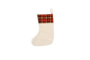 BOTA NATAL PEQ. 15.5 X 21.5CM XADREZ VERMELHO  913N