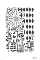 STENCIL 20X30CM  163  LOSANGE FLOWERS
