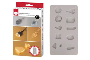 SILICONE CASTING MOULD PENDANTS 14.5X26X1CM RAYHER