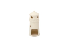 TEA LIGHT LIGHTHOUSE 21X9.5CM WHITE