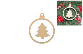 SET 6 BOLAS NAVIDAD C/ ARBOL 10X12X0.3CM MDF