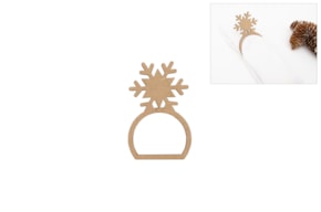 SET 12 SERVILLETEROS C/ COPO DE NIEVE 6X9.3X0.3CM MDF
