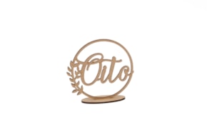 PLACA NÚMERO OITO 11.8X11.4X0.3CM MDF COM BASE