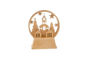 PUEBLO DE NAVIDAD 20X19X0.3CM MDF CON BASE 17X7X1.2CM MDF