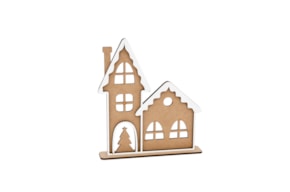 CASA DE NAVIDAD 17.9X20.3X0.3CM MDF BLANCO C/ BASE