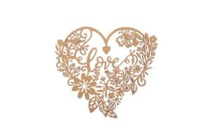 CORAÇÃO RENDILHADO LOVE 20X17.7X0.3CM MDF
