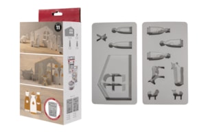 Silicone casting mould Crib, 2-part mould 11 shapes,  RAYHER