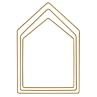 CONJ. 3 CASAS METAL OURO 19-23-27.5CM RAYHER