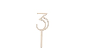 SET 6 ESPETOS NUMERO 3 9.7X0.4CM CHOUPO
