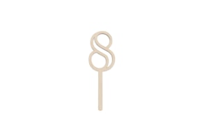 SET 6 ESPETOS NUMERO 8 9.7X0.4CM CHOUPO