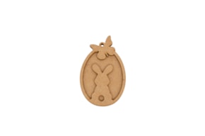 SET 6 PENDUROS OVO COM COELHO 5.8X8.9X0.3CM MDF