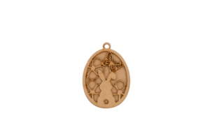SET 6 PENDUROS OVO COM COELHO 5.9X8.2X0.3CM MDF