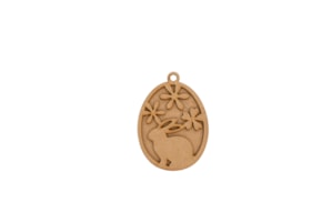 SET 6 PENDUROS OVO COM COELHO 5.9X8.2X0.3CM MDF