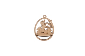SET 4 PENDUROS 3D COELHO 7.2X4.5X10X0.3CM MDF