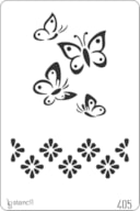 STENCIL 20X30CM 405 BUTTERFLIES
