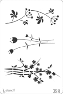 STENCIL 20X30CM 398 FLOWERS