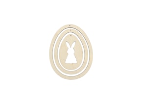 SET 2 PENDUROS OVO COM COELHO 12.1X15.5X0.4CM CHOUPO